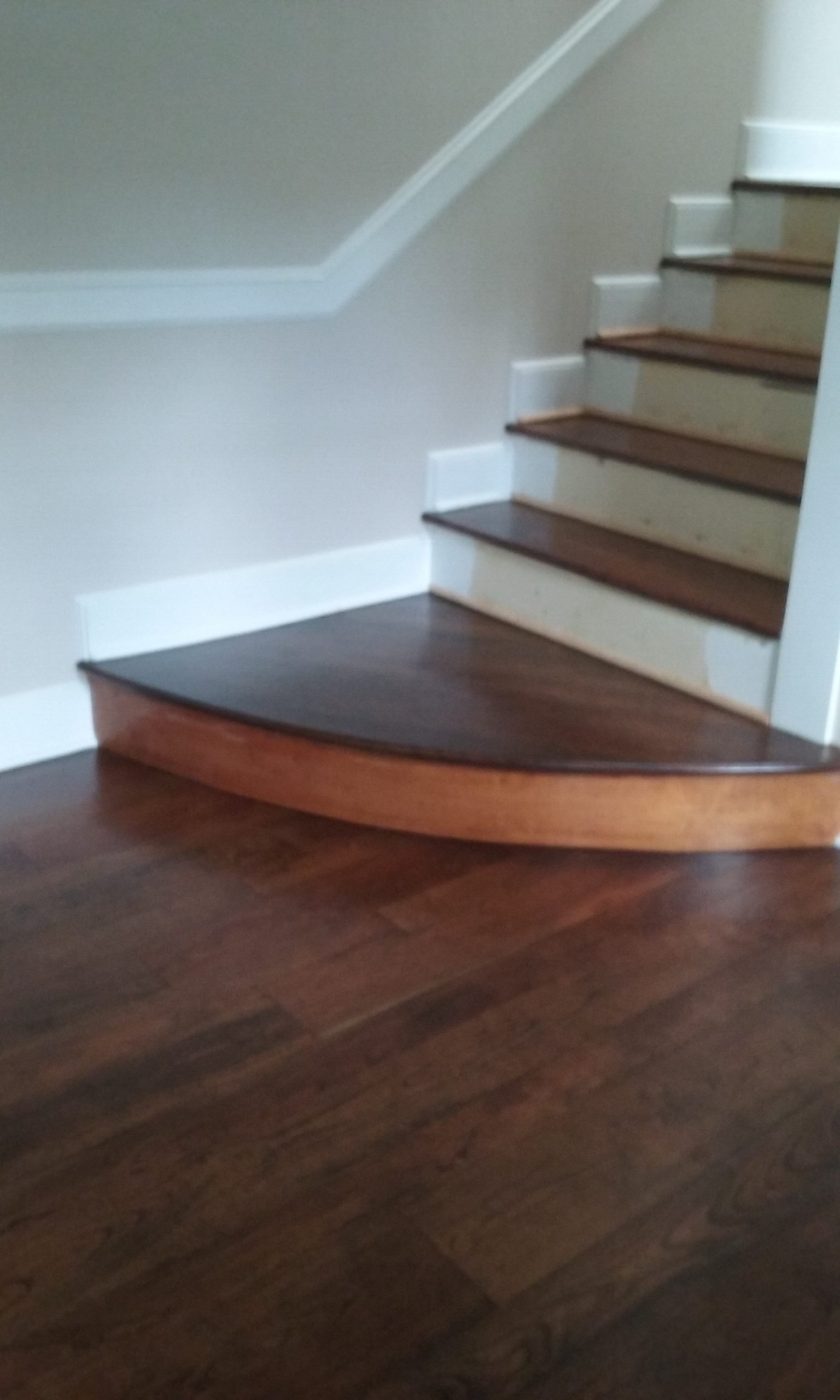 Stairs After Refinishing | Cherry Hardwood Flooring | Slaughterbeck Floors