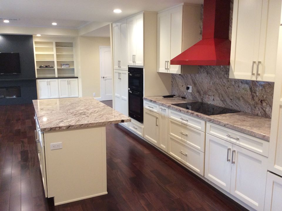 African Mahogany Hardwood Floors Installed in Kitchen Saratoga CA