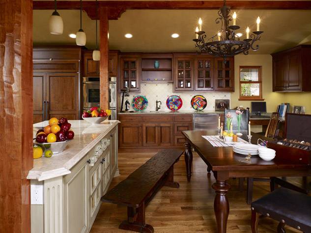 Hardwood floors installed in kitchen dining room.