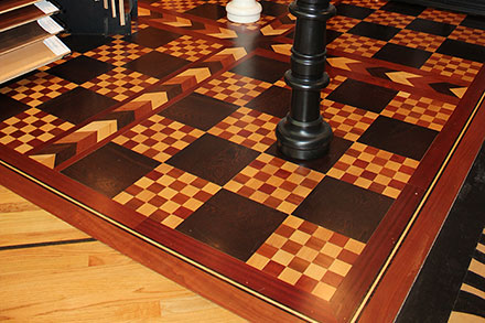 chessboard custom insert slaughterbeckfloors showroom